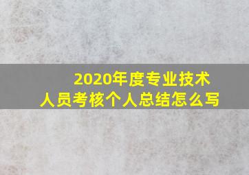 2020年度专业技术人员考核个人总结怎么写