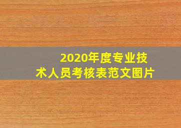 2020年度专业技术人员考核表范文图片