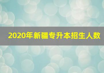 2020年新疆专升本招生人数