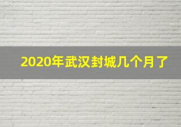 2020年武汉封城几个月了