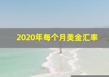 2020年每个月美金汇率