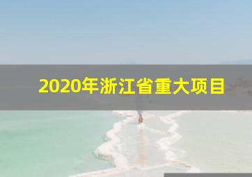 2020年浙江省重大项目