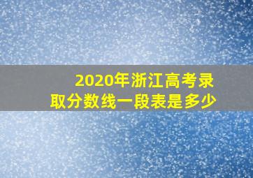 2020年浙江高考录取分数线一段表是多少