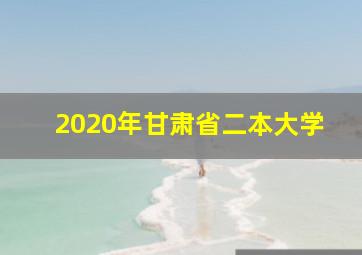 2020年甘肃省二本大学