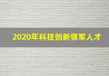 2020年科技创新领军人才