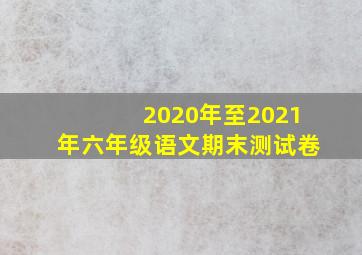 2020年至2021年六年级语文期末测试卷