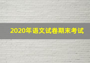 2020年语文试卷期末考试