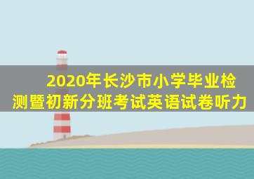 2020年长沙市小学毕业检测暨初新分班考试英语试卷听力