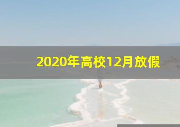 2020年高校12月放假