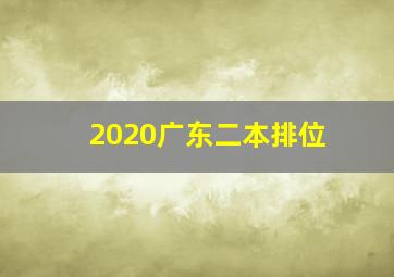 2020广东二本排位