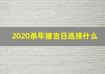 2020杀年猪吉日选择什么