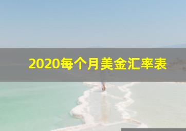 2020每个月美金汇率表