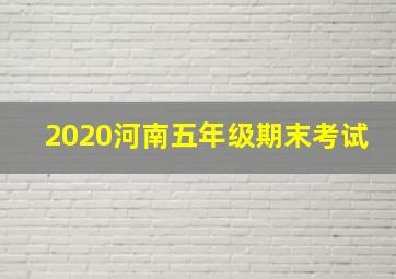 2020河南五年级期末考试