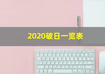 2020破日一览表