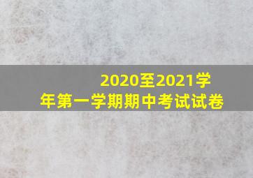 2020至2021学年第一学期期中考试试卷