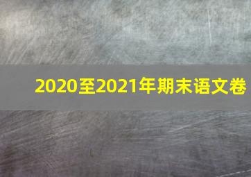 2020至2021年期末语文卷