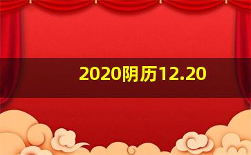 2020阴历12.20