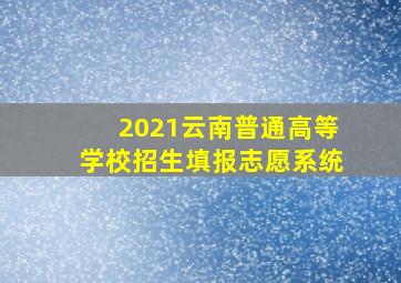 2021云南普通高等学校招生填报志愿系统