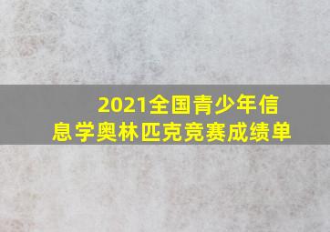 2021全国青少年信息学奥林匹克竞赛成绩单