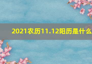 2021农历11.12阳历是什么