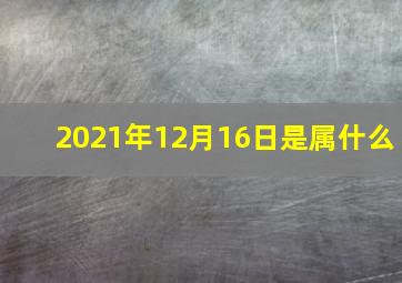 2021年12月16日是属什么