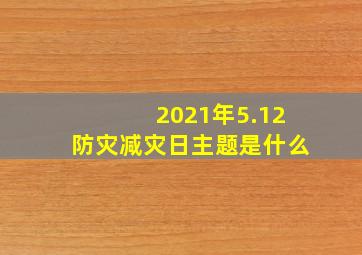 2021年5.12防灾减灾日主题是什么