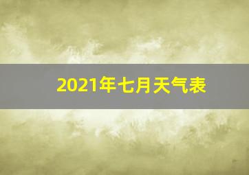 2021年七月天气表