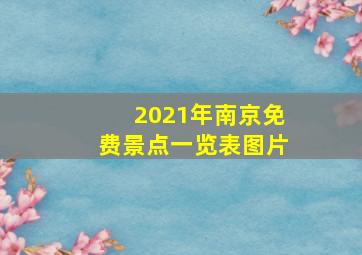 2021年南京免费景点一览表图片