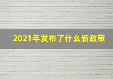 2021年发布了什么新政策