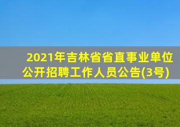 2021年吉林省省直事业单位公开招聘工作人员公告(3号)