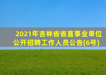 2021年吉林省省直事业单位公开招聘工作人员公告(6号)