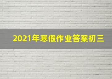 2021年寒假作业答案初三