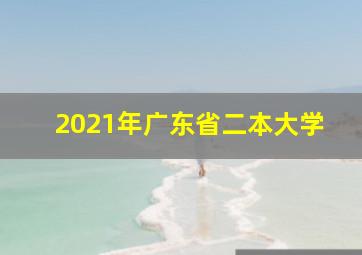 2021年广东省二本大学