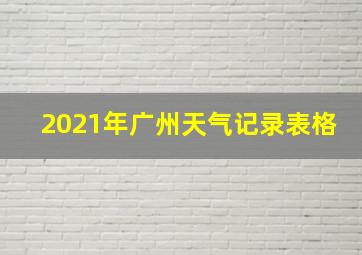 2021年广州天气记录表格