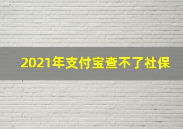 2021年支付宝查不了社保