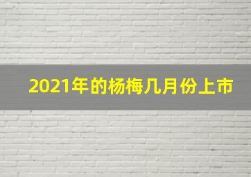 2021年的杨梅几月份上市