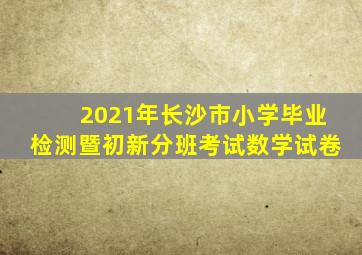 2021年长沙市小学毕业检测暨初新分班考试数学试卷