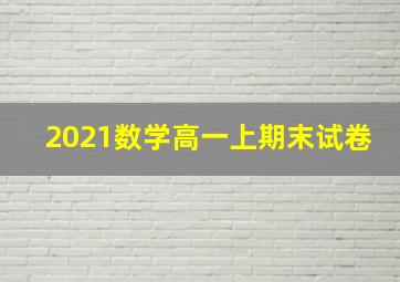 2021数学高一上期末试卷