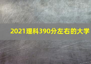 2021理科390分左右的大学