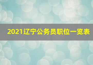 2021辽宁公务员职位一览表