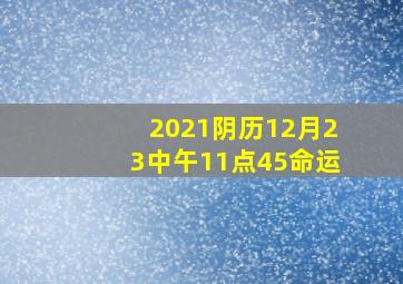 2021阴历12月23中午11点45命运