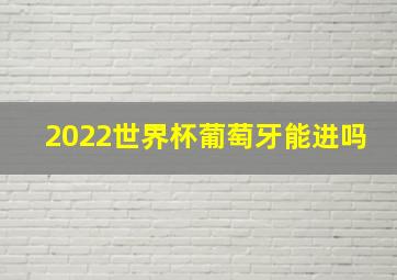 2022世界杯葡萄牙能进吗