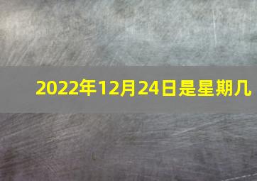 2022年12月24日是星期几