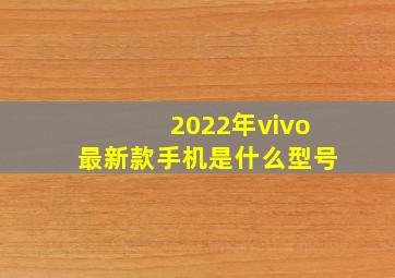 2022年vivo最新款手机是什么型号