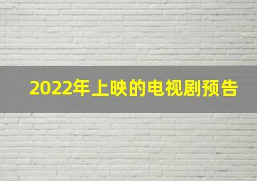 2022年上映的电视剧预告