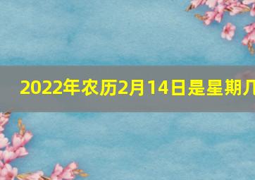 2022年农历2月14日是星期几