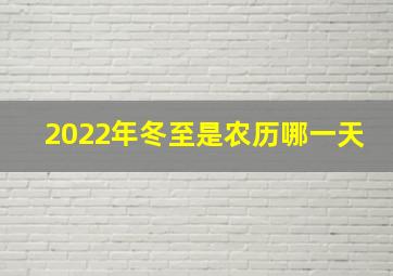 2022年冬至是农历哪一天