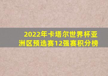 2022年卡塔尔世界杯亚洲区预选赛12强赛积分榜