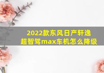 2022款东风日产轩逸超智驾max车机怎么降级