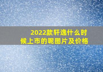 2022款轩逸什么时候上市的呢图片及价格